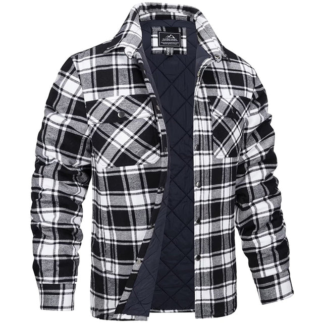 Men Flannel Jacket Warm Casual Fit