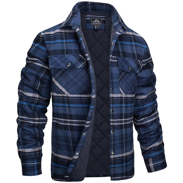 Men Flannel Jacket Warm Casual Fit