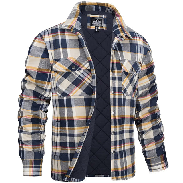 Men Flannel Jacket Warm Casual Fit