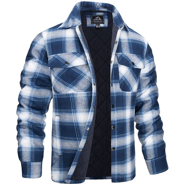 Men Flannel Jacket Warm Casual Fit