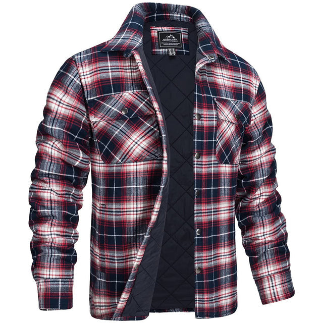 Men Flannel Jacket Warm Casual Fit