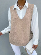 Sleeveless V-Neck Pullover Top