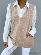 Sleeveless V-Neck Pullover Top