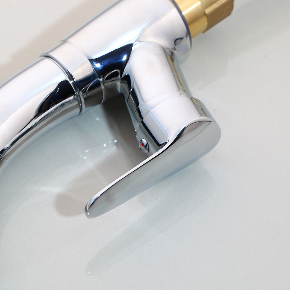 Modern Pull-Out Bathroom Faucet Brass