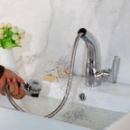 Modern Pull-Out Bathroom Faucet Brass