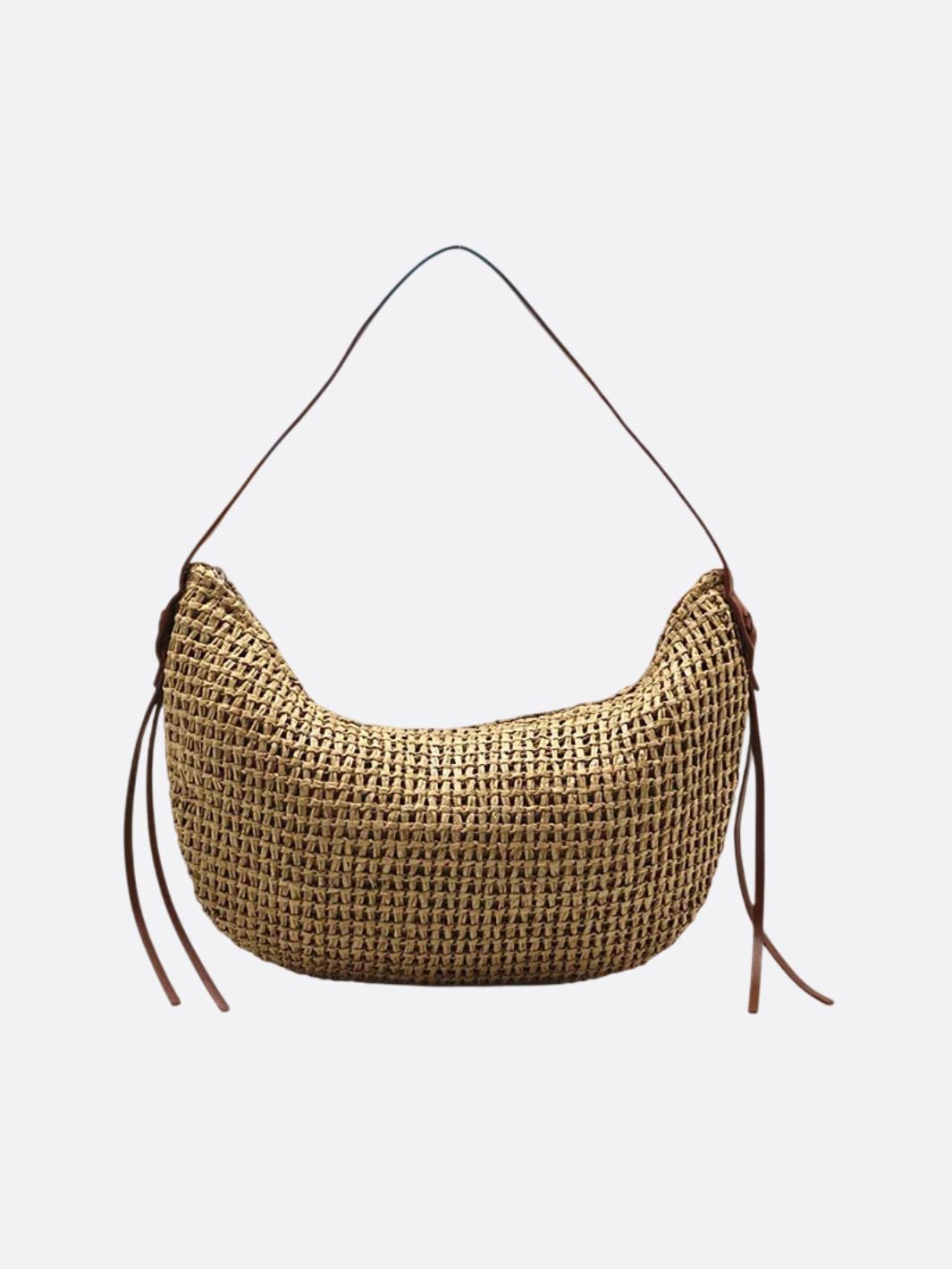 Half-Moon Handwoven Straw Bag