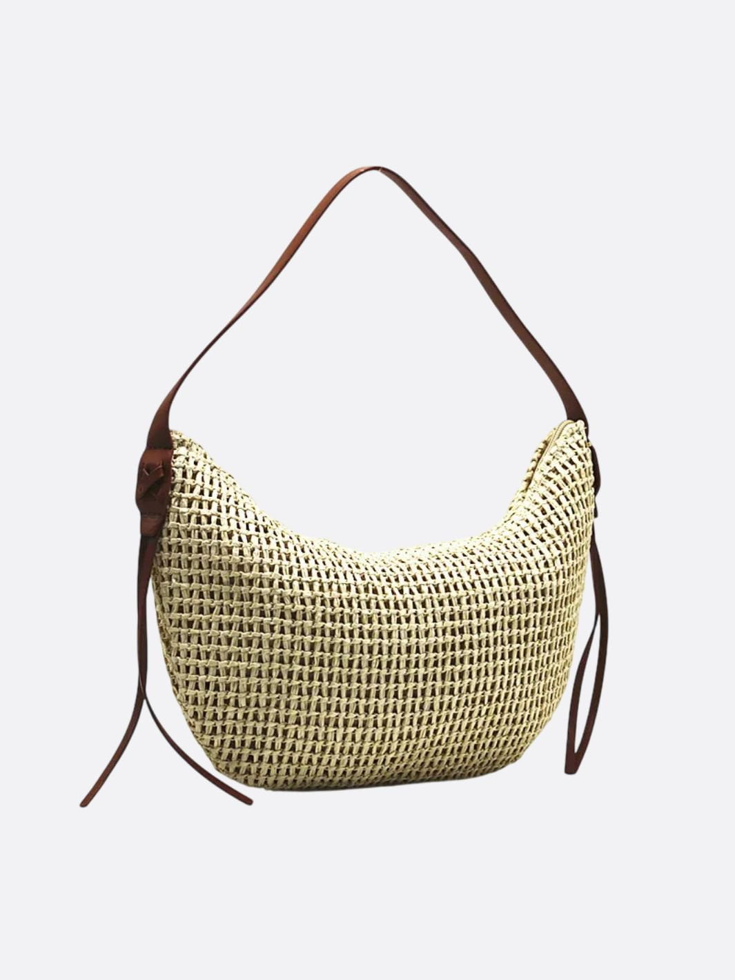 Half-Moon Handwoven Straw Bag