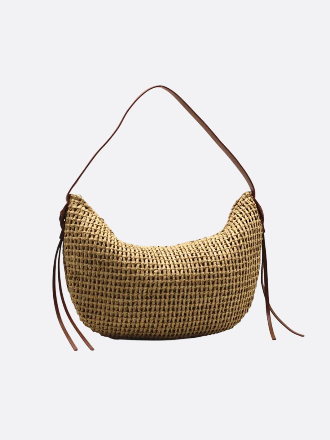 Half-Moon Handwoven Straw Bag