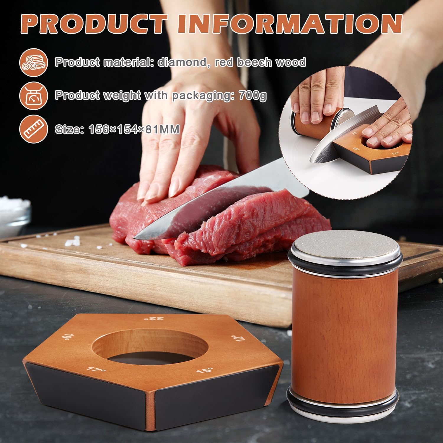 Manual Knife Sharpener with Diamond Roll