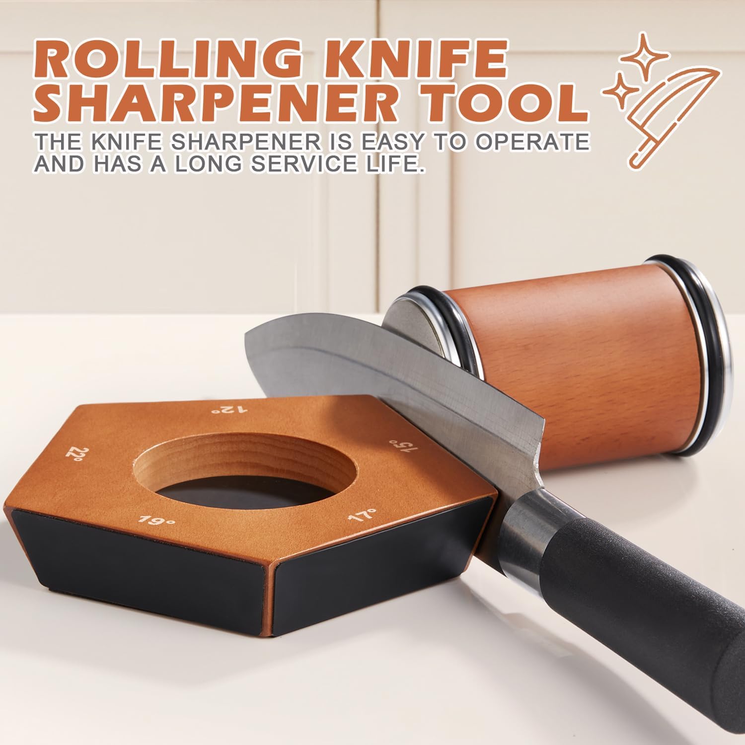 Manual Knife Sharpener with Diamond Roll