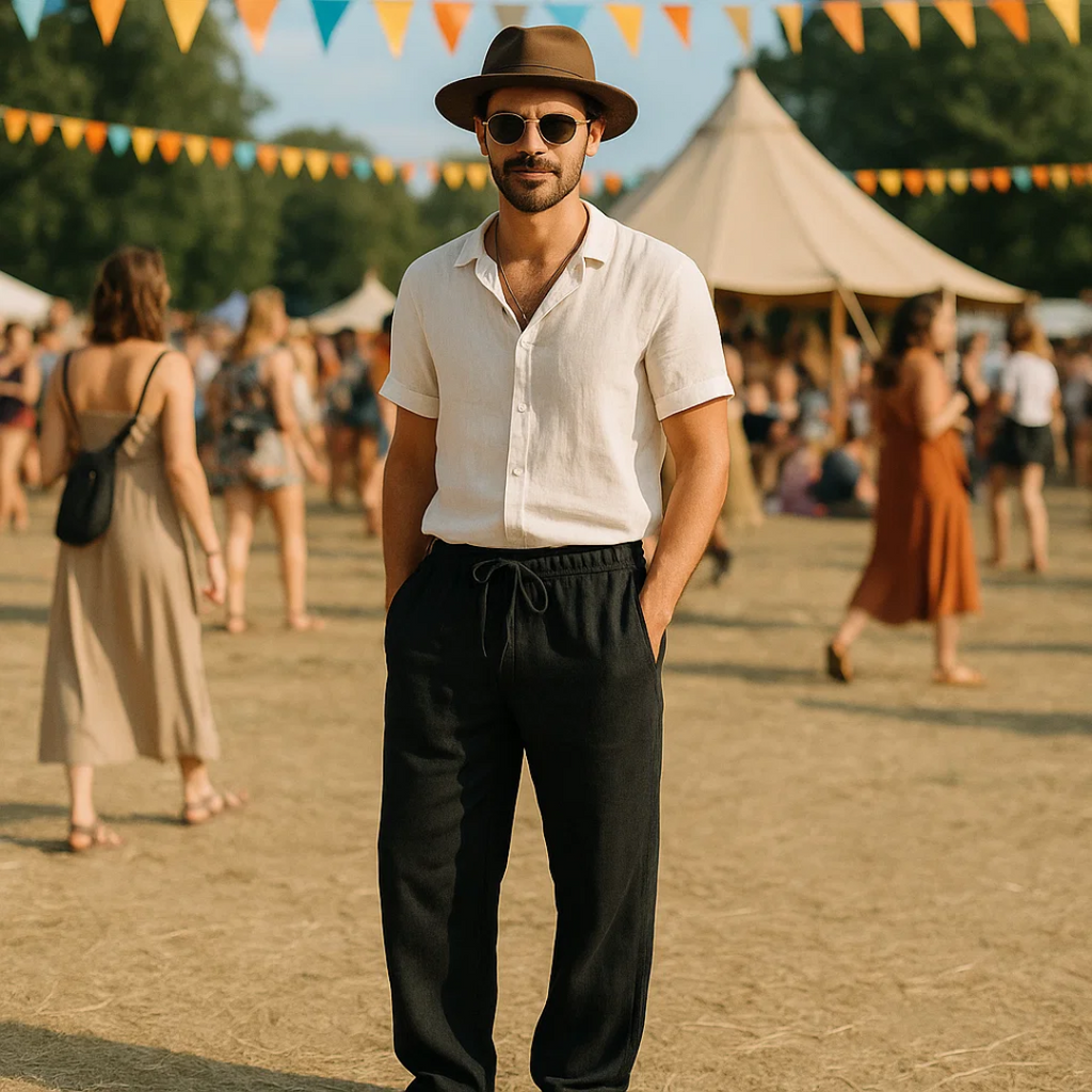 Men’s Linen Trousers Lightweight Summer Wear