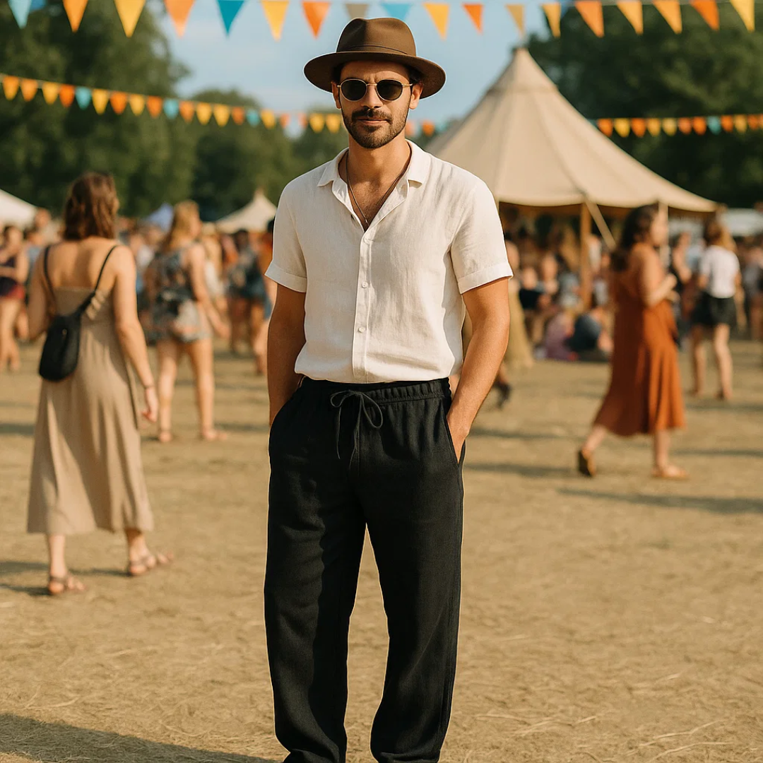 Men’s Linen Trousers Lightweight Summer Wear