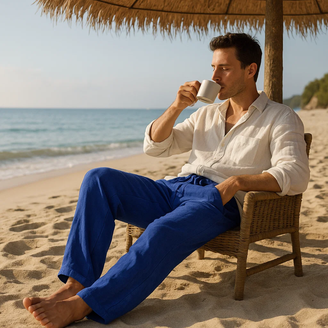 Men’s Linen Trousers Lightweight Summer Wear