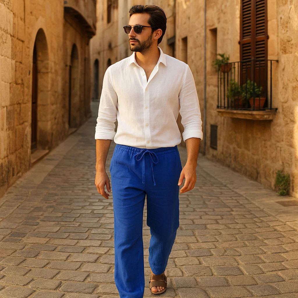 Men’s Linen Trousers Lightweight Summer Wear