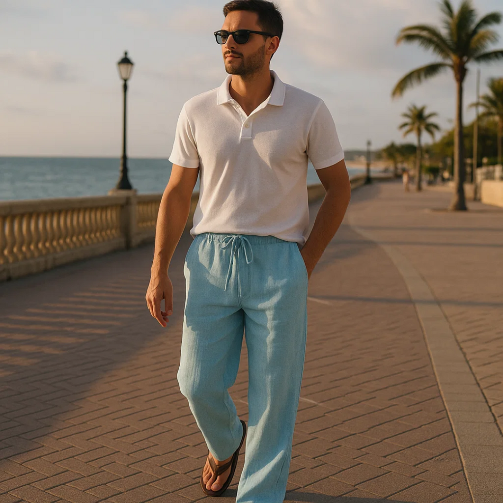 Men’s Linen Trousers Lightweight Summer Wear