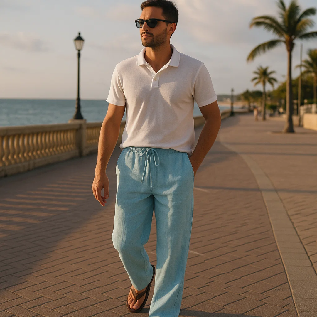 Men’s Linen Trousers Lightweight Summer Wear