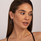 Heart Shaped Hoop Earrings with Stones