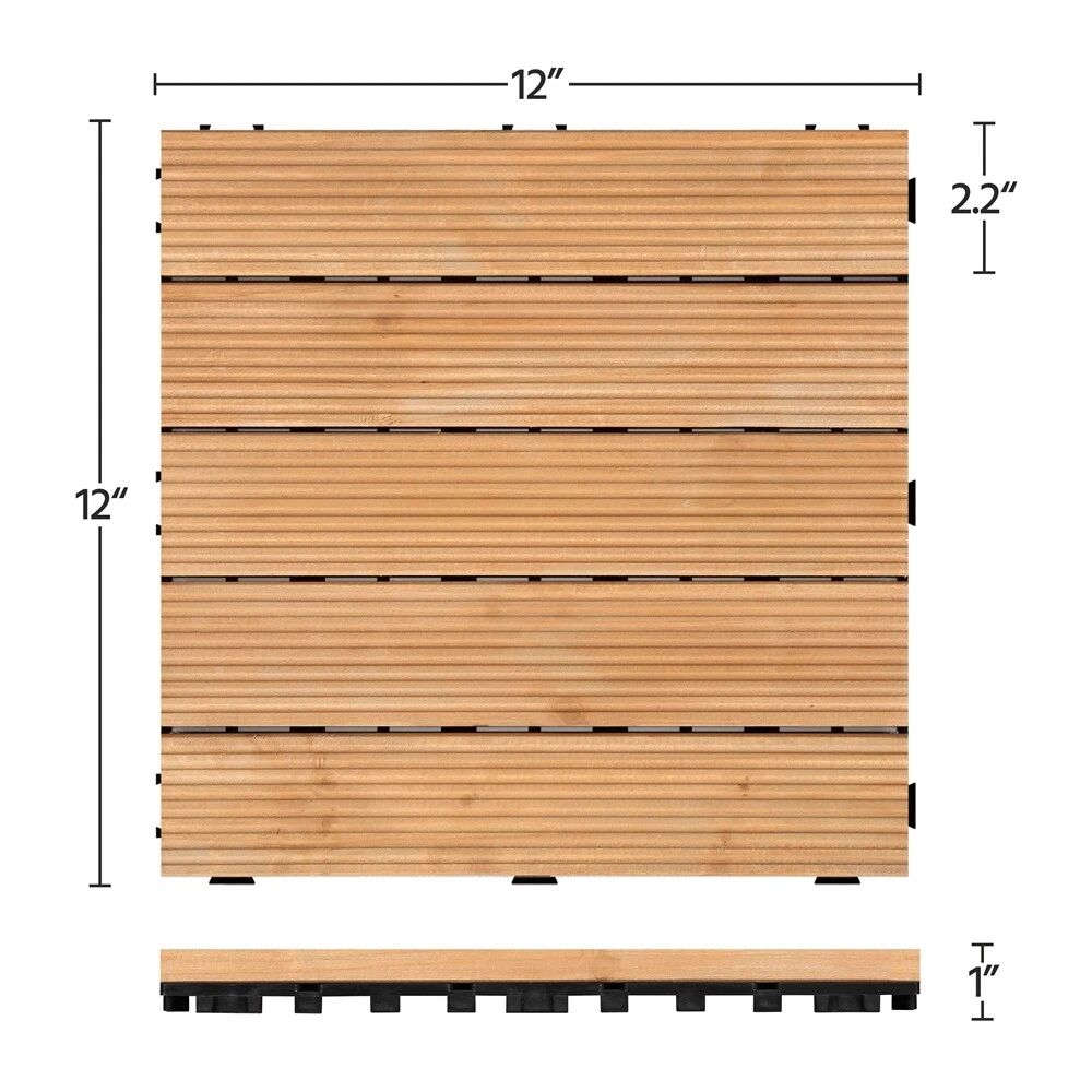 Interlocking Wooden Deck Tiles 27 Pack