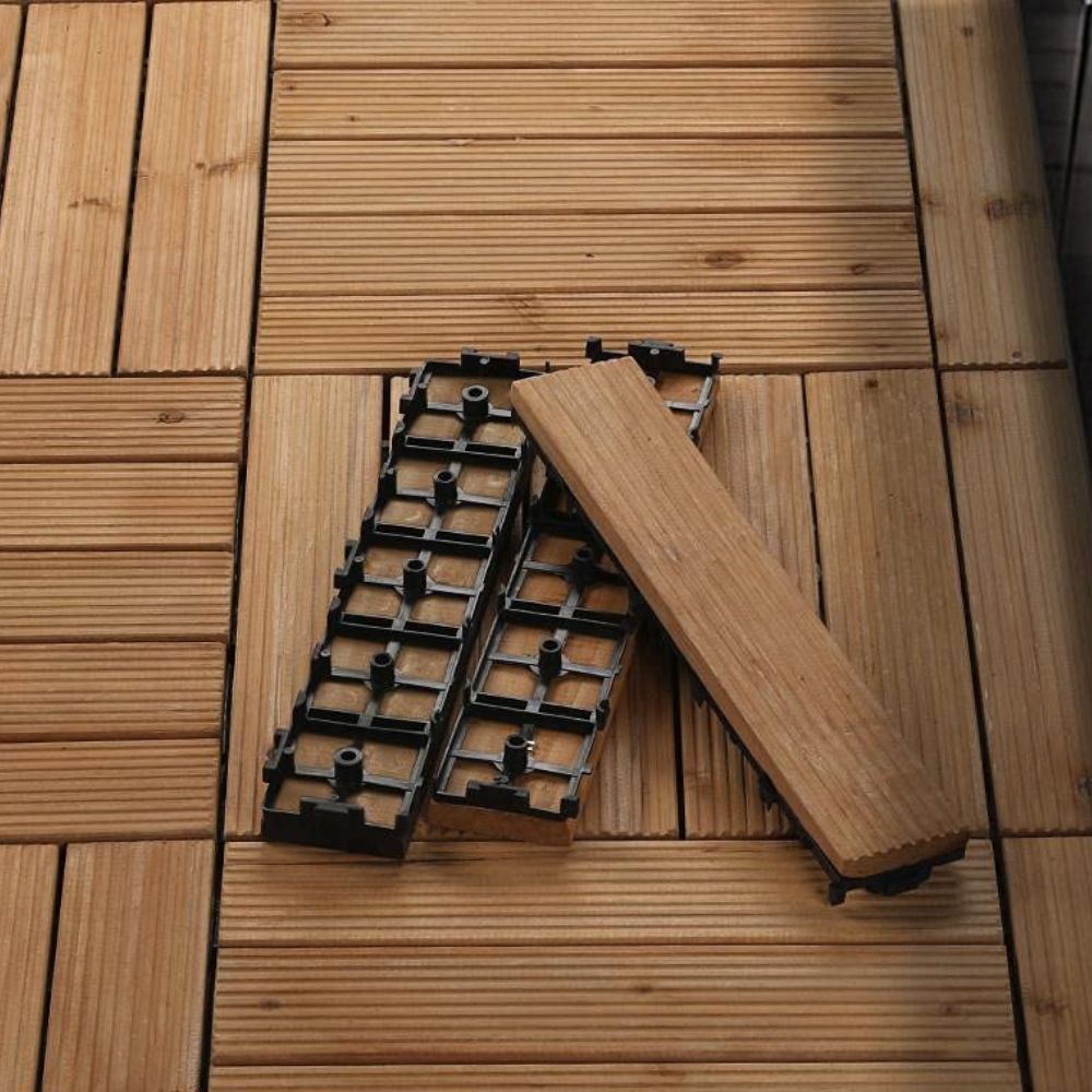 Interlocking Wooden Deck Tiles 27 Pack