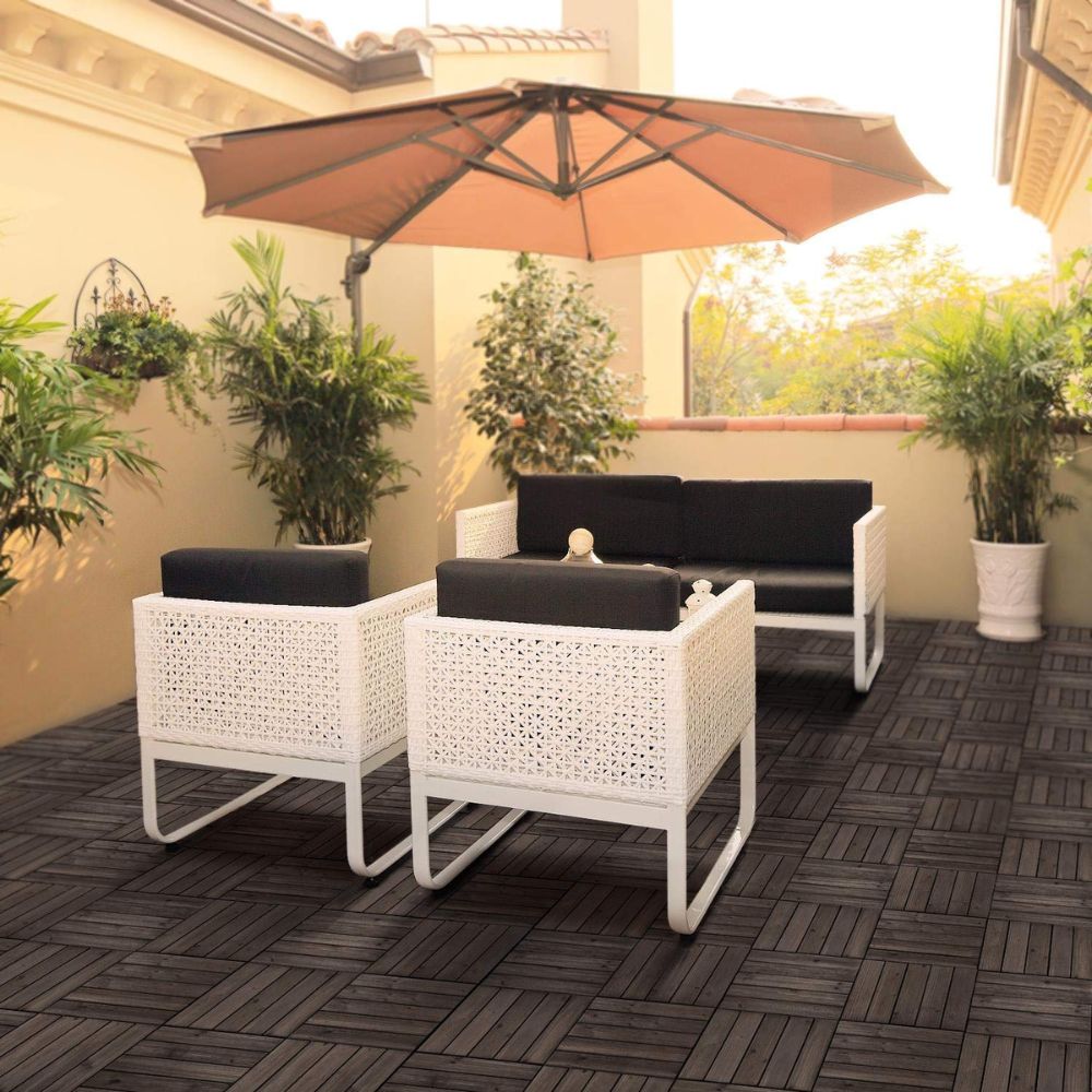 Interlocking Wooden Deck Tiles 27 Pack