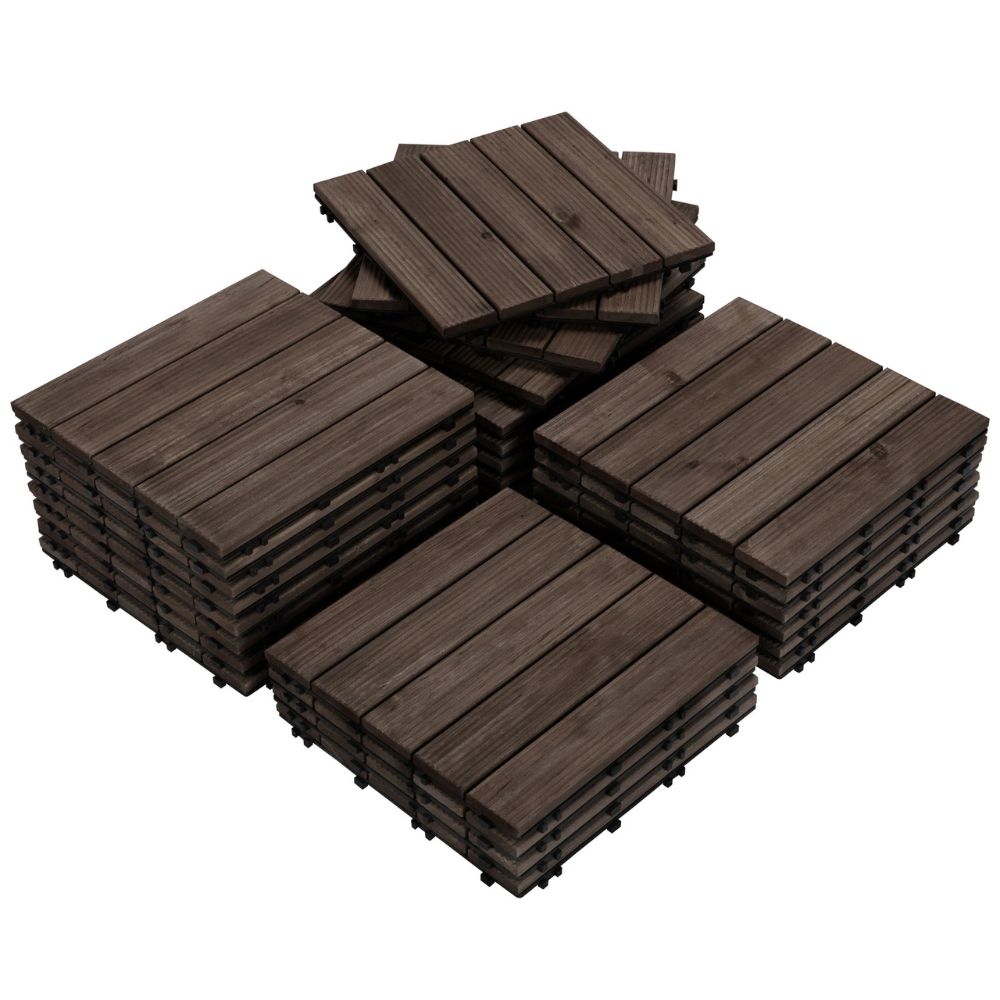 Interlocking Wooden Deck Tiles 27 Pack