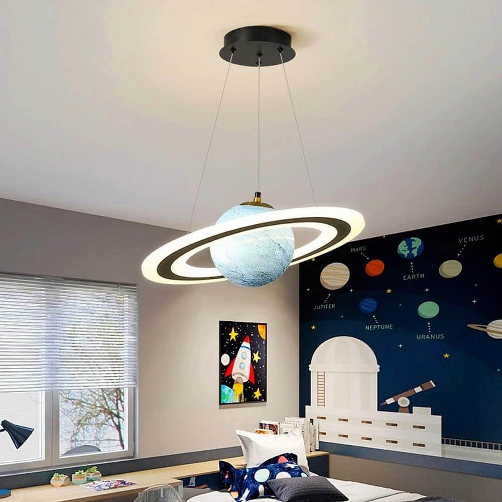 Planet-Themed LED Pendant Lamp for Kids Room