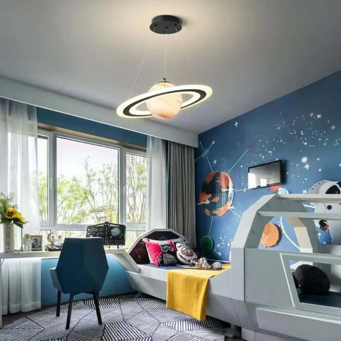 Planet-Themed LED Pendant Lamp for Kids Room