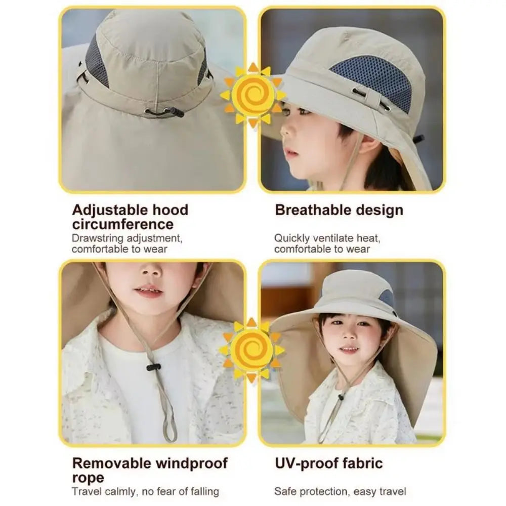 Kids Adjustable Cooling Sun Hat with Fan