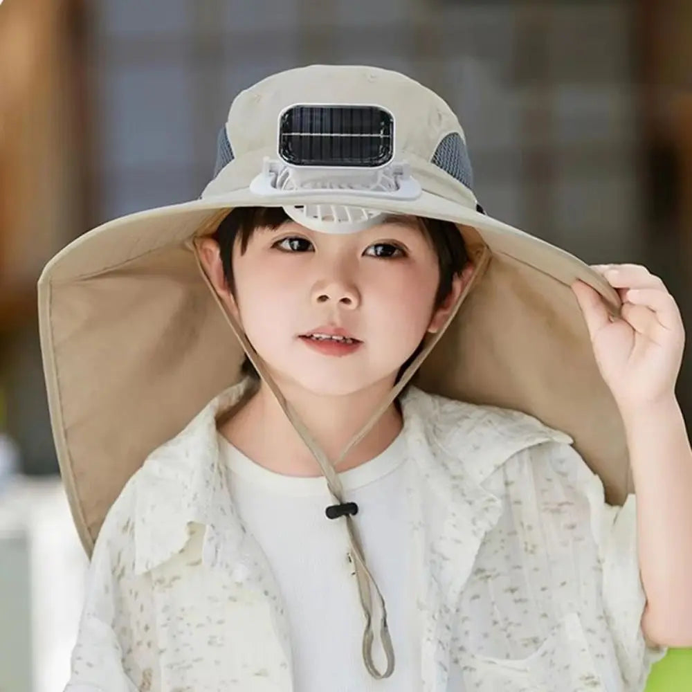 Kids Adjustable Cooling Sun Hat with Fan