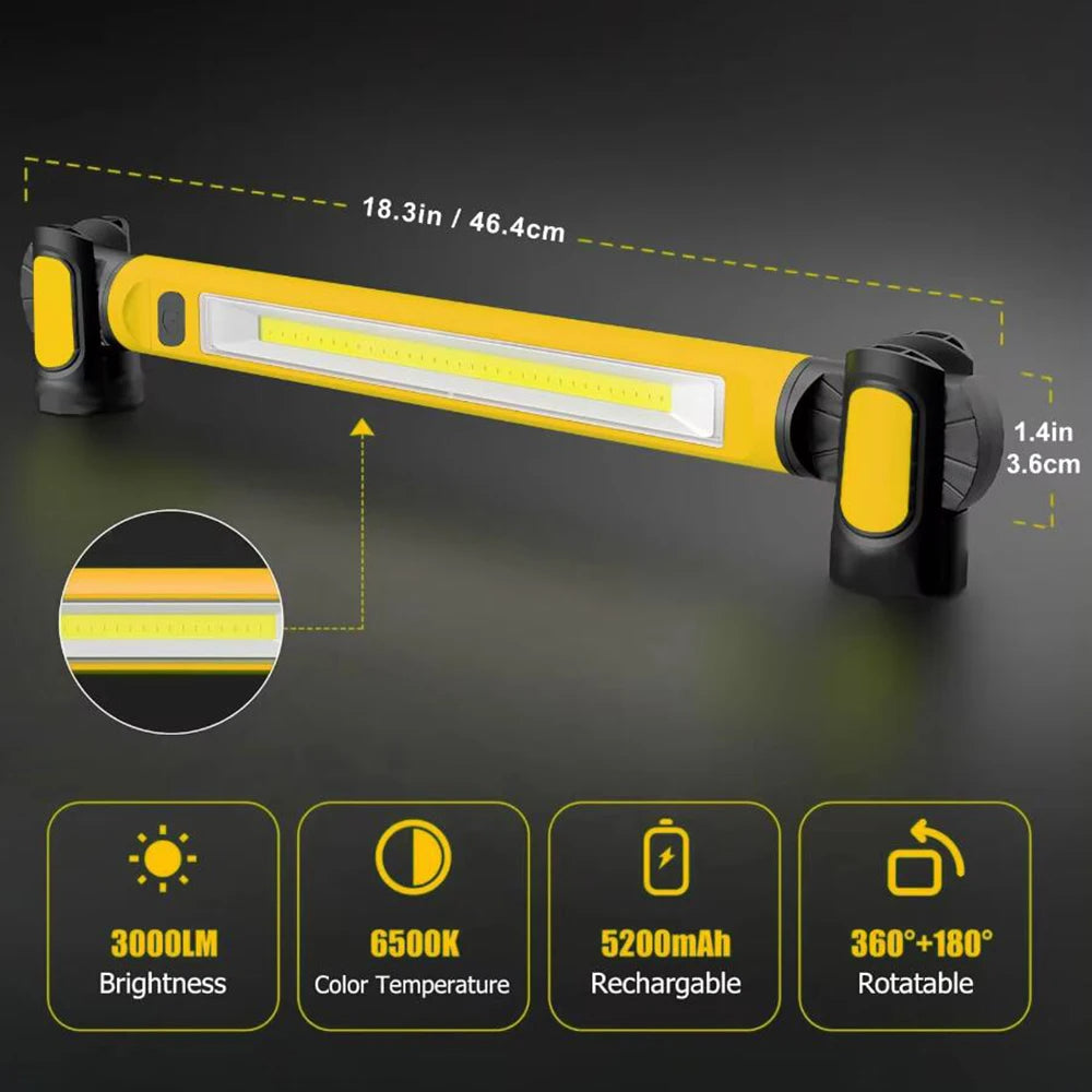 Rechargeable LED Work Light Magnetic Base