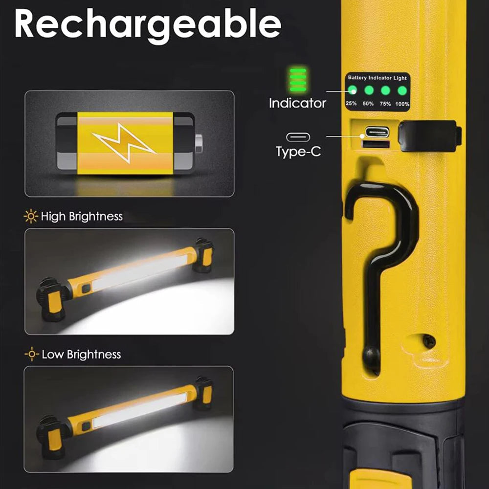 Rechargeable LED Work Light Magnetic Base