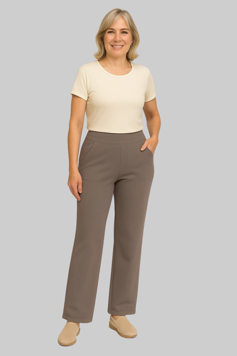 High Waist Wide Leg Pants With Side Pockets